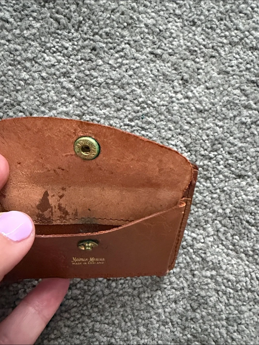 Vintage Neiman Marcus Brown Leather Card Wallet - Brown